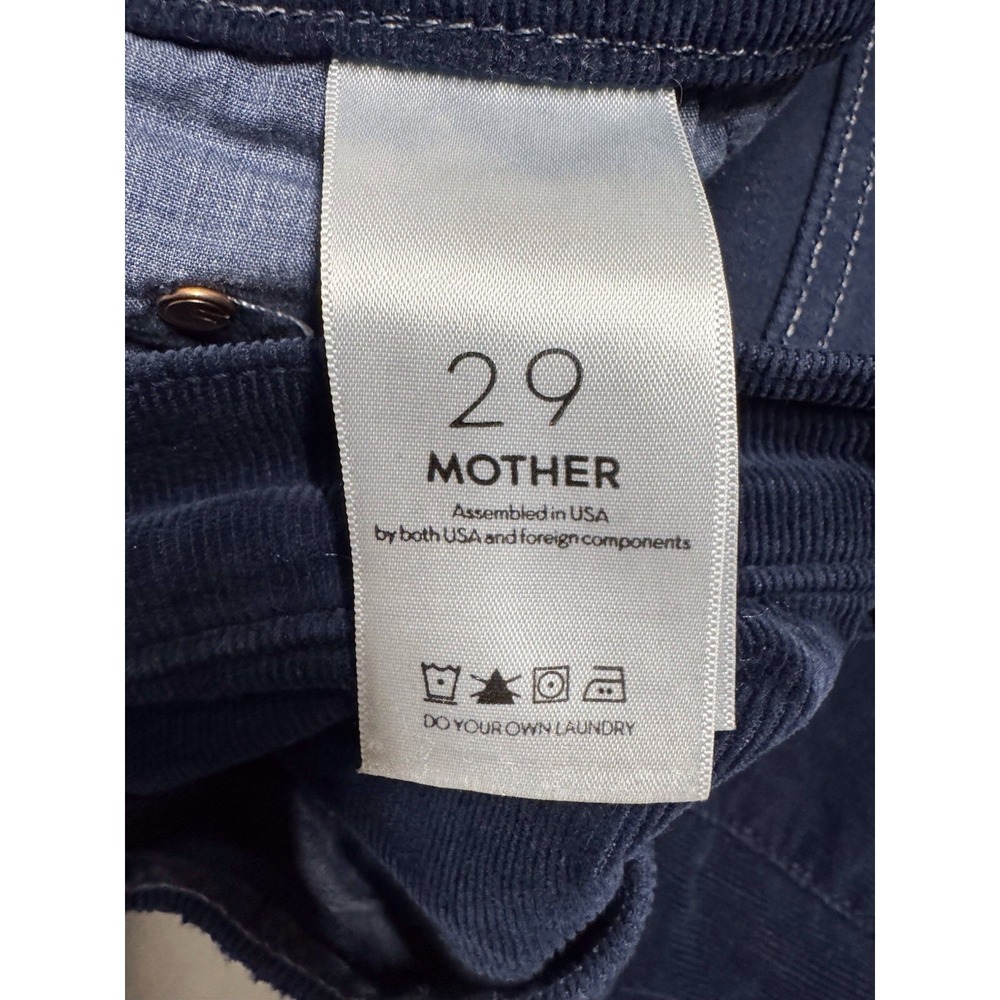 Mother The Outsider Crop Hopscotch Blue Corduroy Womens Size 29 - Picture 2 of 7